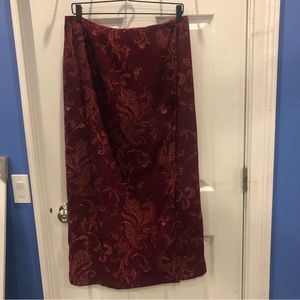 Hunt Club Winter Burgundy Wrap Skirt 14